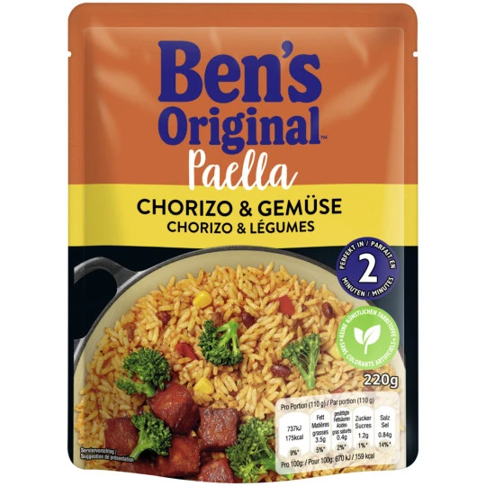 Ben's Original Paella Mit Chorizo & Gemüse 220G 3 Ben's Original Paella Mit Chorizo & Gemüse 220G