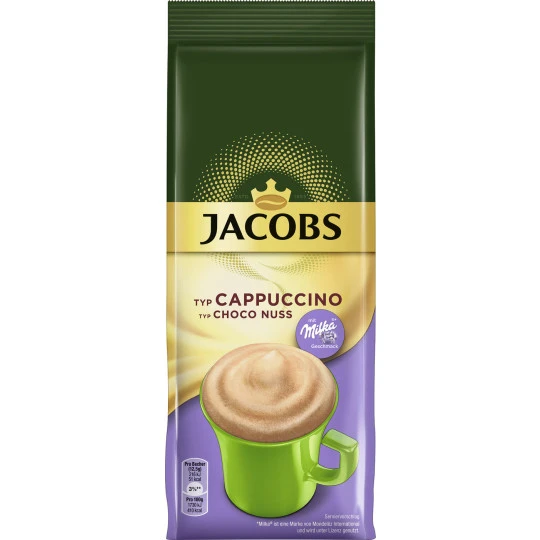 Jacobs Instant Cappuccino Typ Choco Nuss Nachfüllbeutel 500G 3 Jacobs Instant Cappuccino Typ Choco Nuss Nachfüllbeutel 500G
