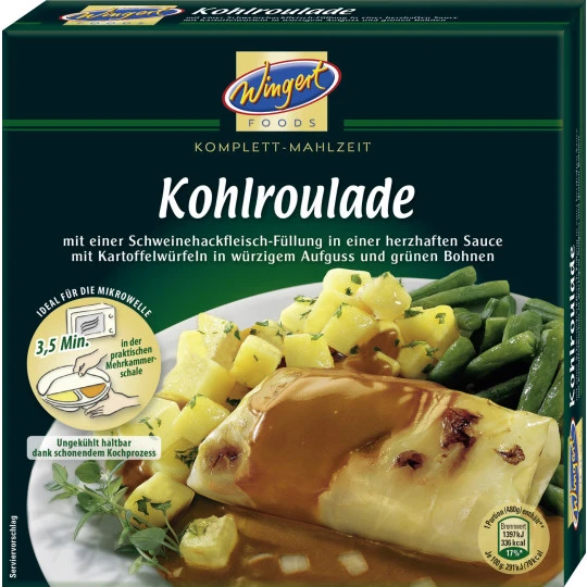 Foods Kohlroulade Mit Kartoffelwürfel Und Bohnen 480G 3 Foods Kohlroulade Mit Kartoffelwürfel Und Bohnen 480G